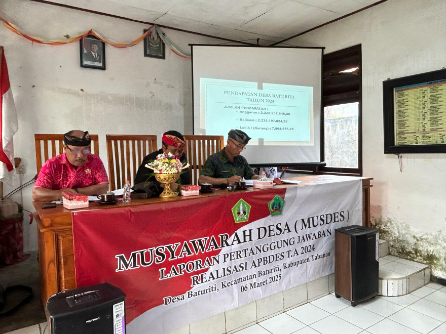 BPD Desa Baturiti Gelar Rapat Penetapan Laporan Realisasi APBDes 2024